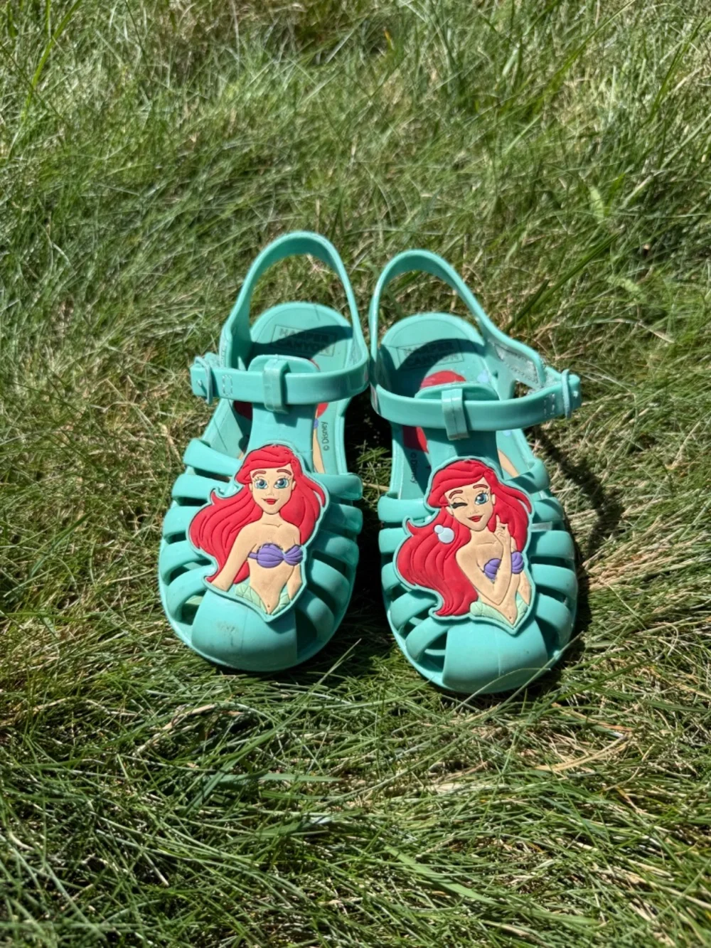 Disney Princess Ariel Teal Toddler Sandals Size 8M